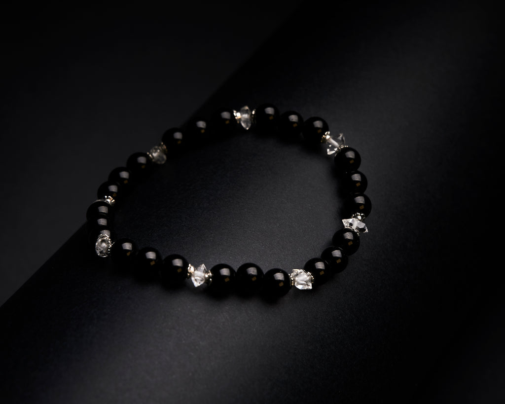 Black Tourmaline Herkimer Diamond bracelet