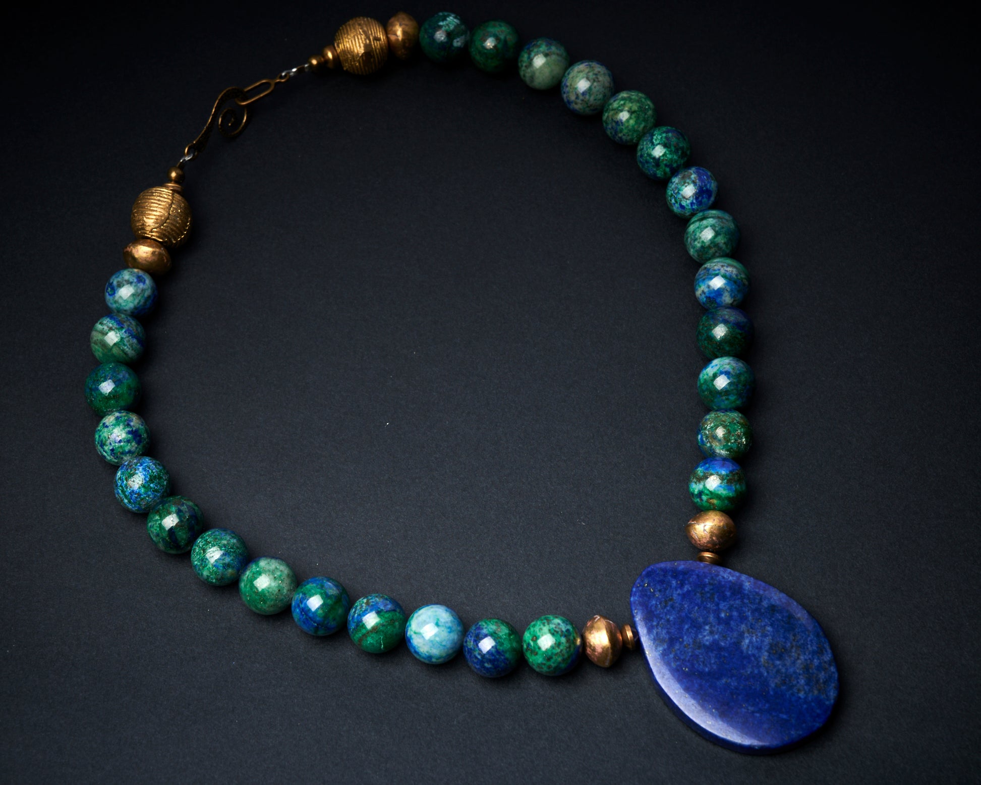 Azurite Malachite Lapis Lazuli Necklace