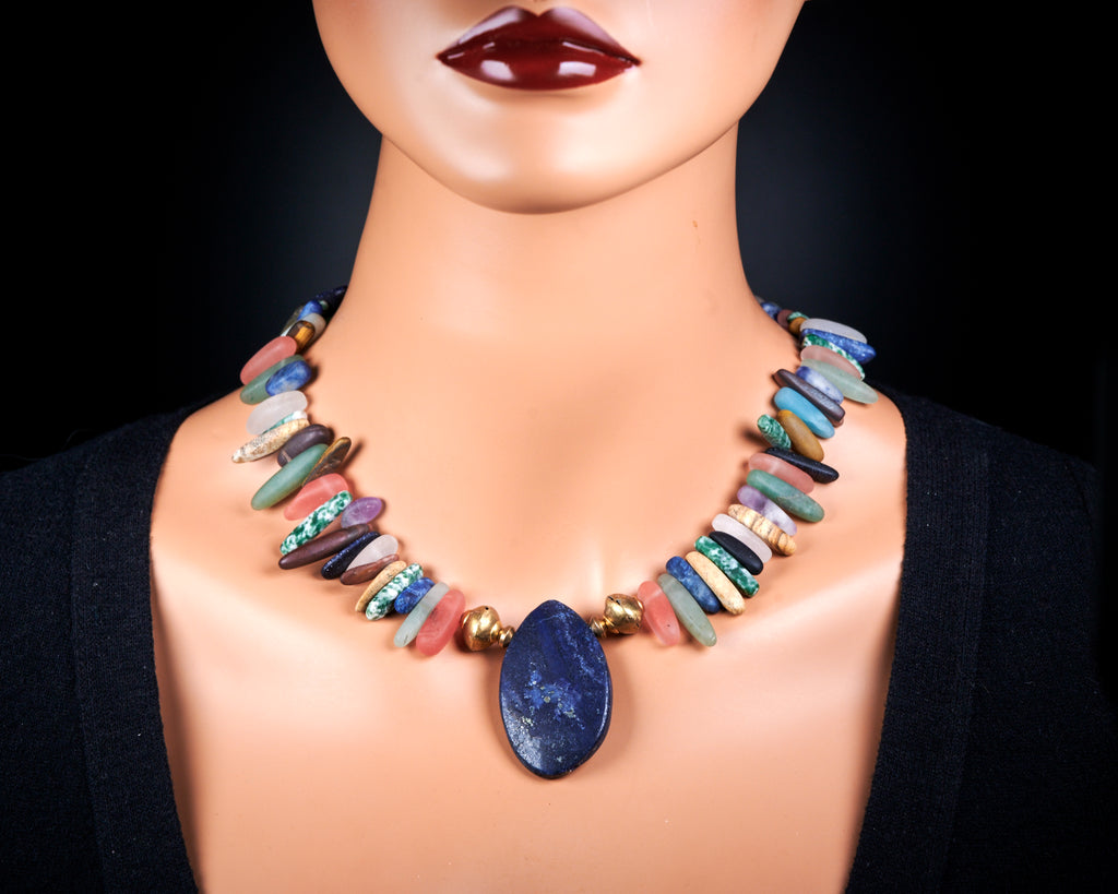 Multi Color Multi Stone Necklace