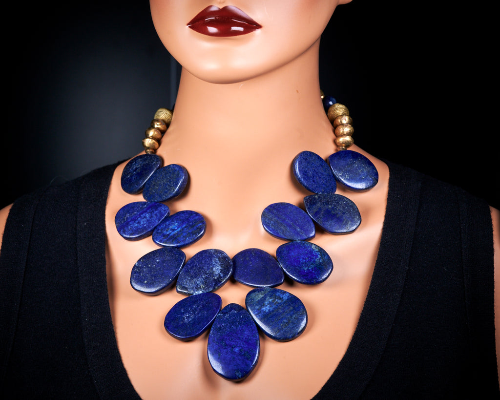 Royal Blue Lapis Lazuli Statement Necklace