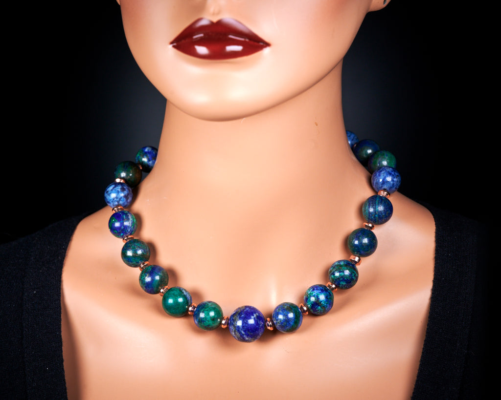 Azurite Malachite Lapis Lazuli Necklace