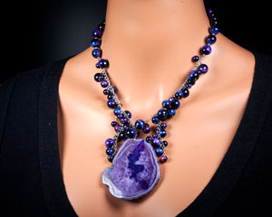 Statement Purple Agate Necklace