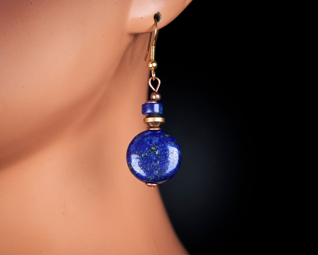 Lapis Lazuli Coins Earrings