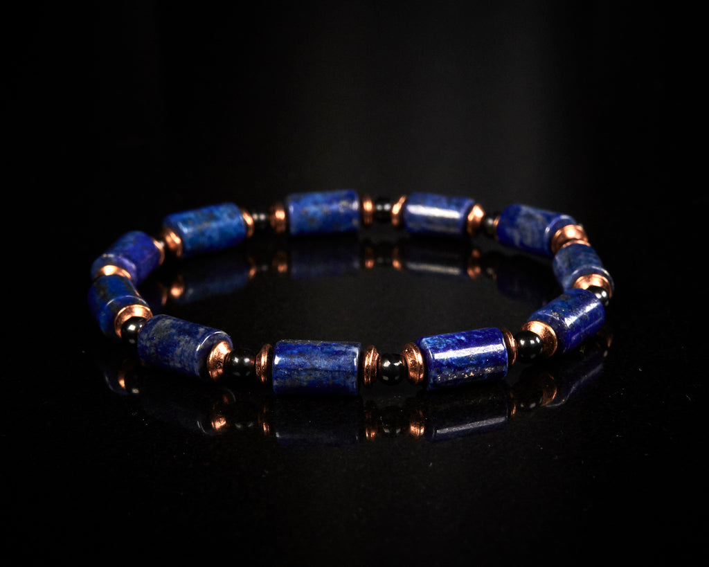 Men's Lapis Lazuli Shungite Copper Bracelet