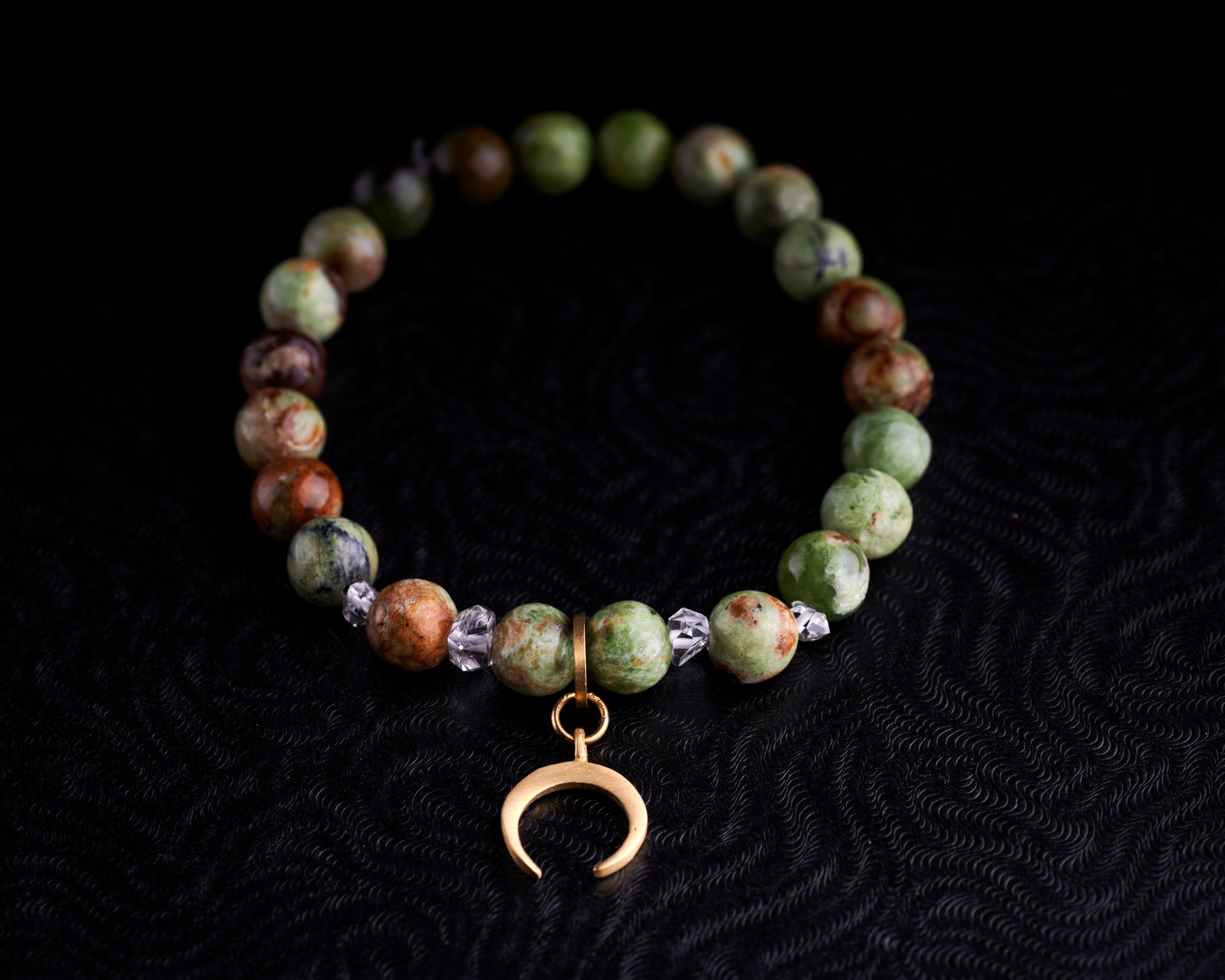 Green Opal Crescent Moon bracelet
