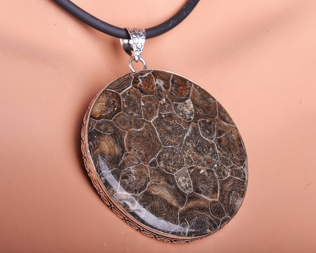 Huge Coral Fossil Pendant