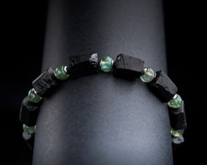Black Tourmaline Green Phantom Ghost Quartz Bracelet