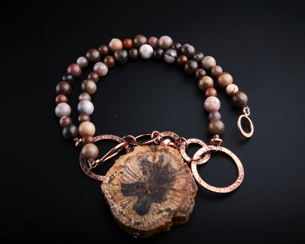 Petrified Wood Necklace Pendant