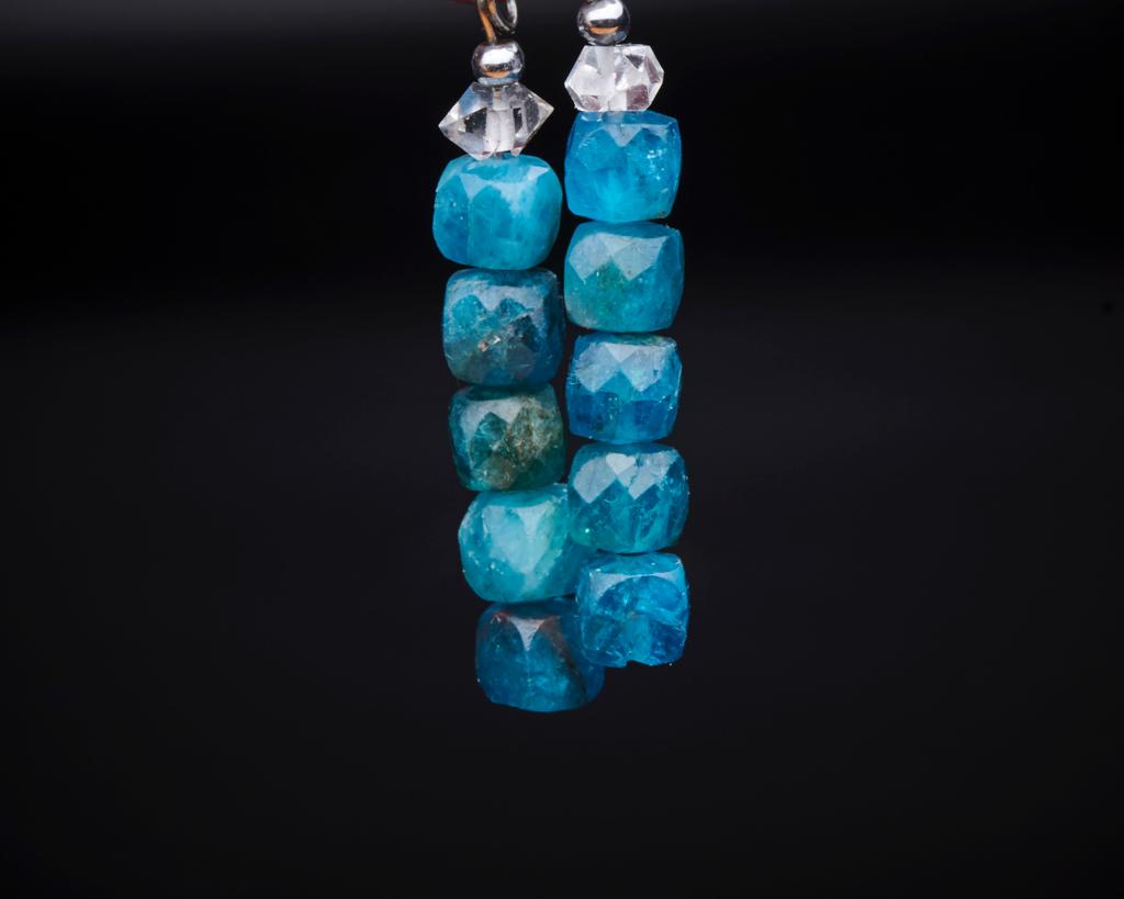 Apatite Herkimer Diamond Earrings