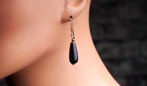 Shungite Teardrop Copper Earrings