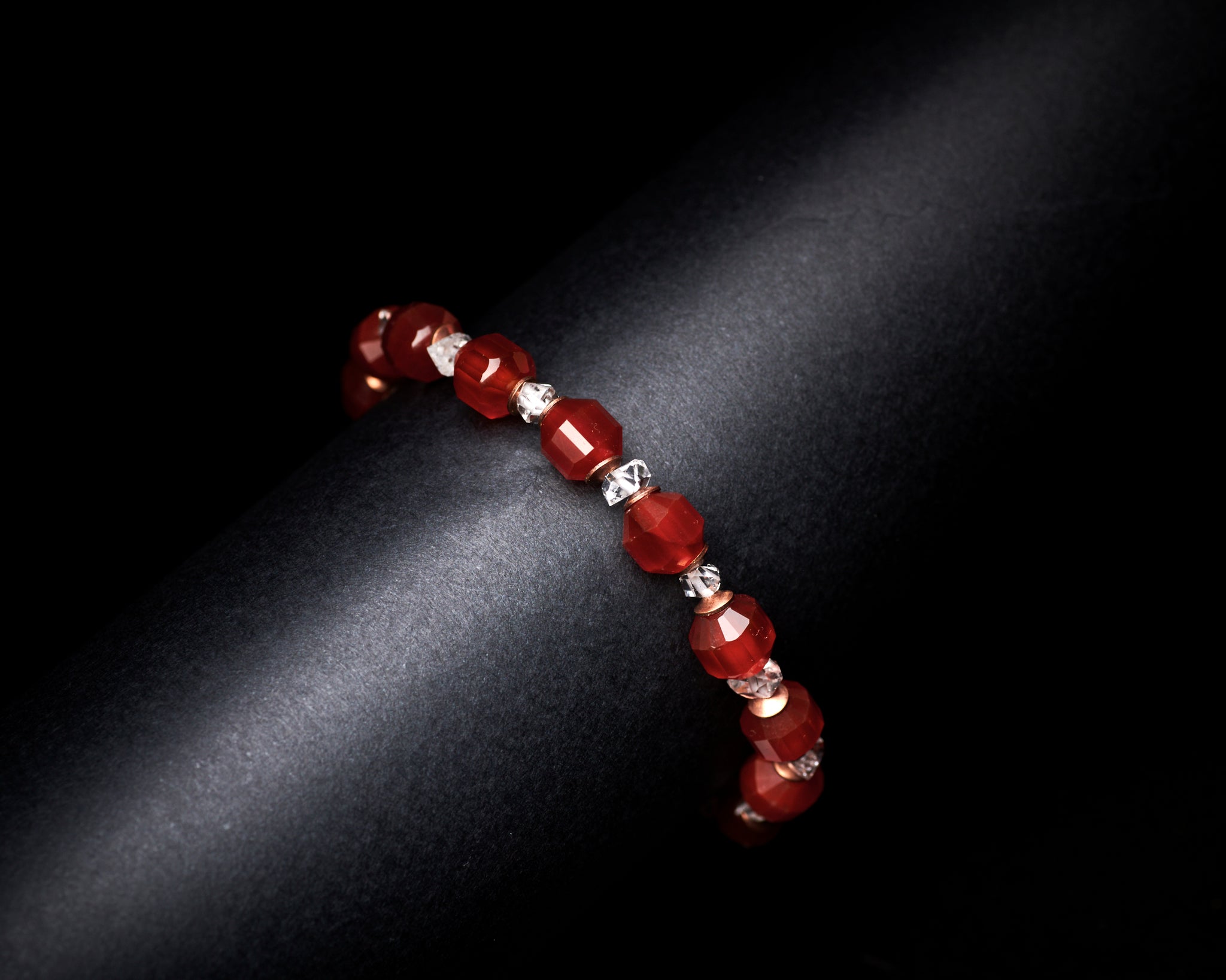 Carnelian Herkimer Diamond bracelet