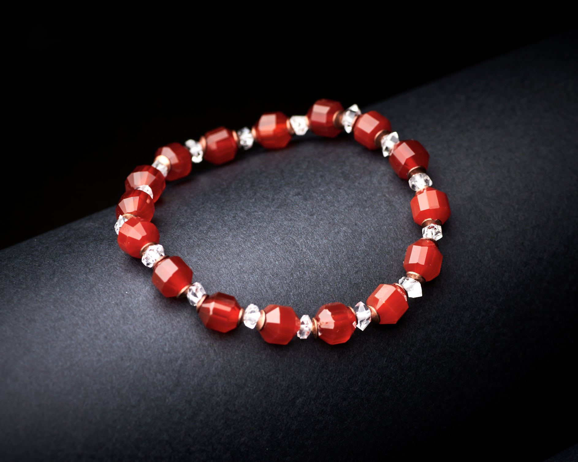 Carnelian Herkimer Diamond bracelet