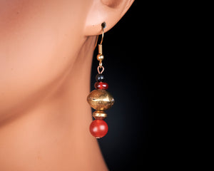 Carnelian Brass Earrings