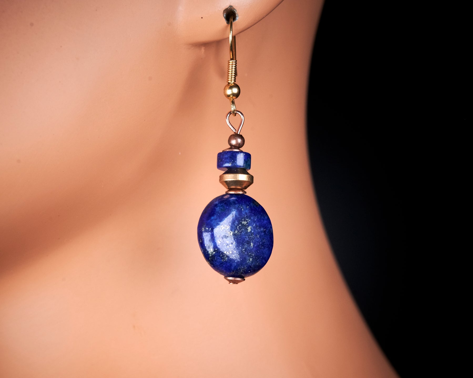 Lapis Lazuli Coins Earrings