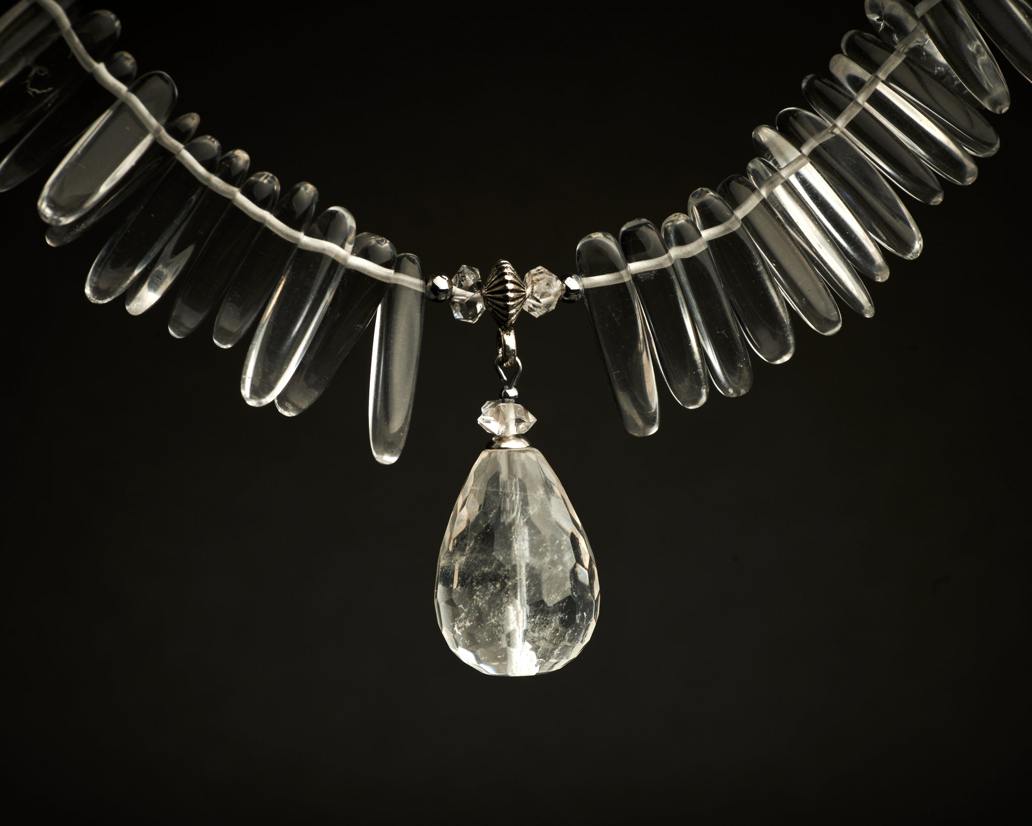 Clear Quartz Teardrop Necklace