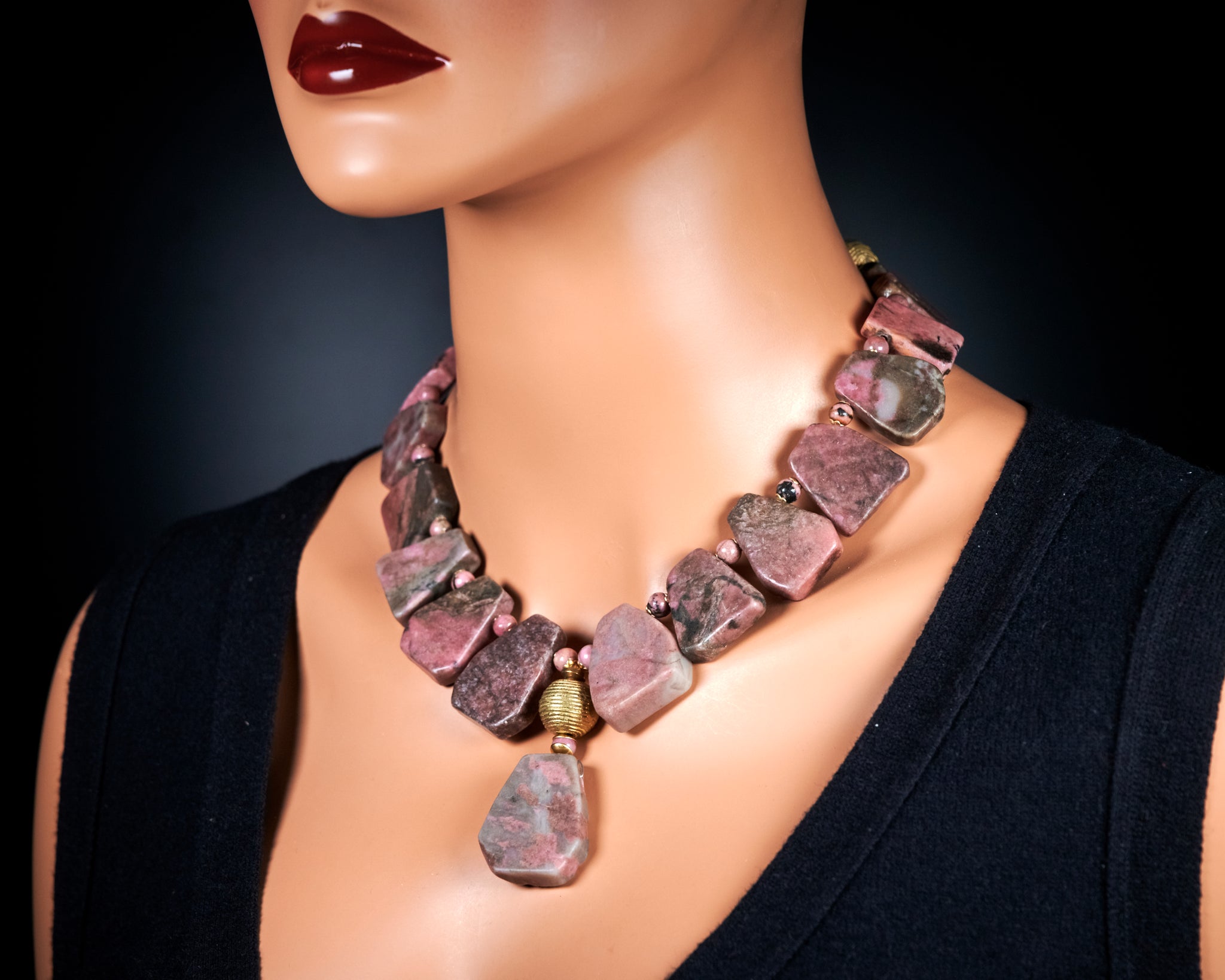 Rhodonite Statement Necklace