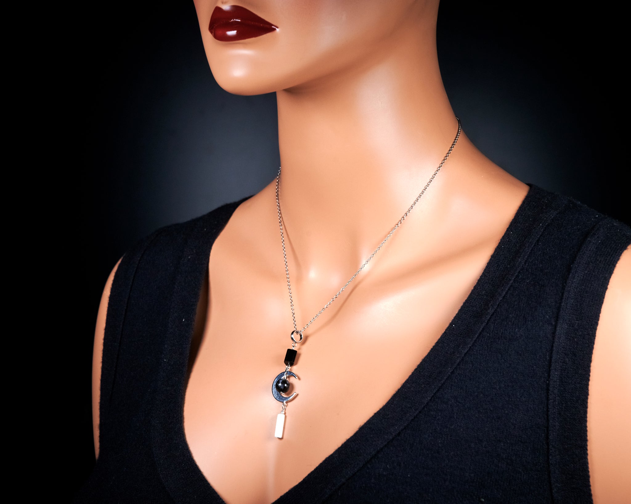 Empath Protection Selenite Black Tourmaline Necklace