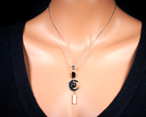 Empath Protection Selenite Black Tourmaline Necklace