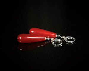 Long Carnelian Teardrop Earrings