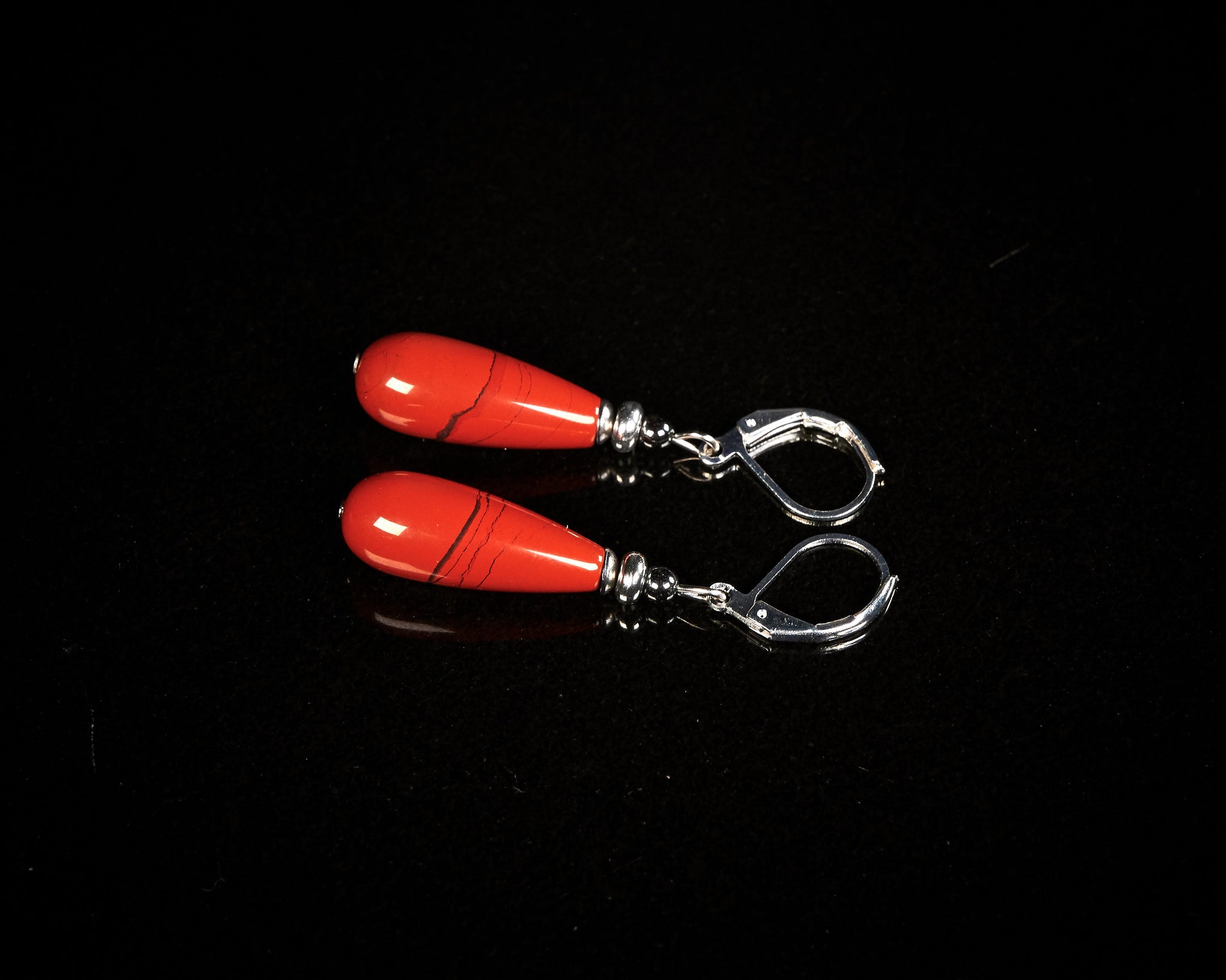 Red Jasper Teardrop Earrings