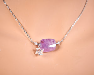 Amethyst Sterling Silver Merkaba necklace