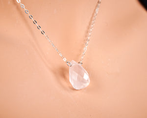 Tiny Rose Quartz teardrop