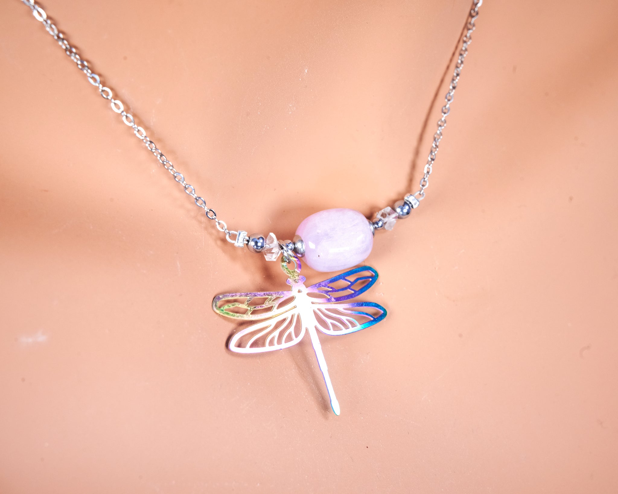 Kunzite Dragonfly Necklace