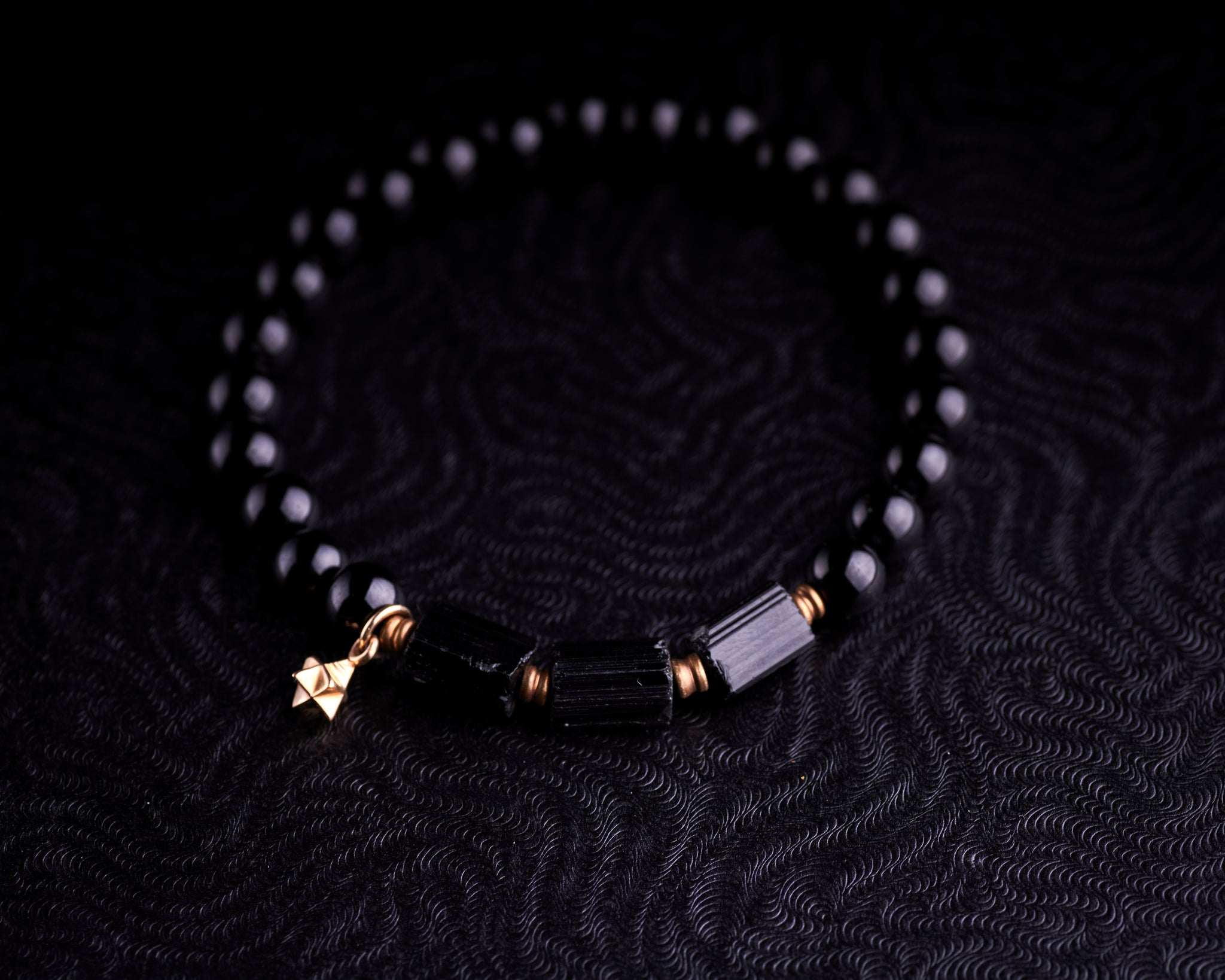 Men's Black Tourmaline Merkaba Bracelet