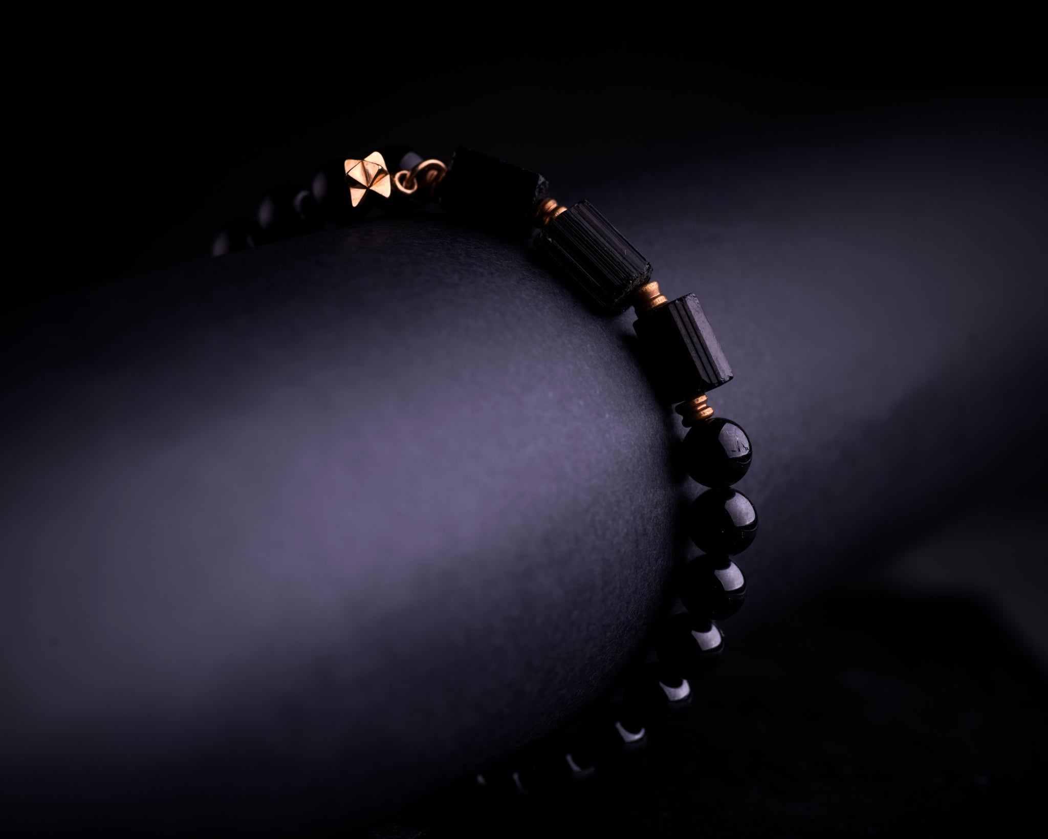 Men's Black Tourmaline Merkaba Bracelet