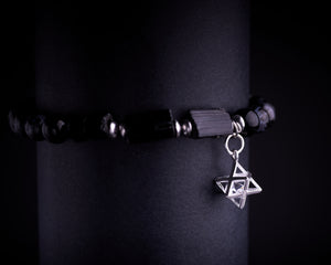 Men's Rough Black Tourmaline Merkaba Bracelet