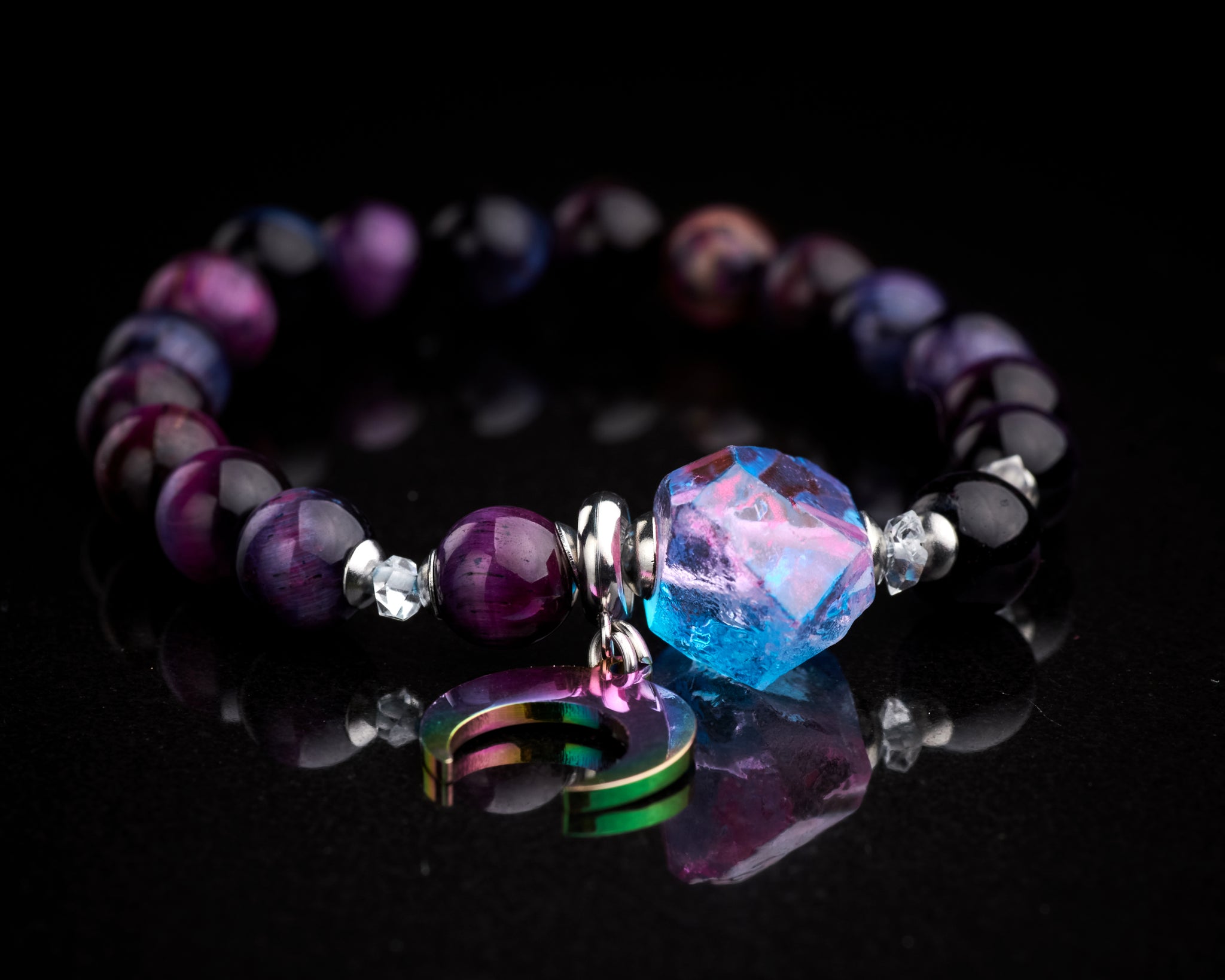 Colorful Eye Nebula Universe Eye Pattern Bracelet Hand Strap Leather Rope  Wristband Double Set Gift  Amazonin Jewellery