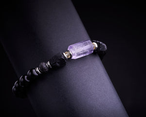 Men's Amethyst Black Tourmaline Bracelet