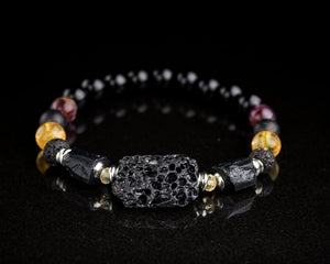 Black Lava Tourmaline Citrine Spiritual Protection Bracelet