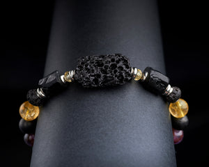 Black Lava Tourmaline Citrine Spiritual Protection Bracelet