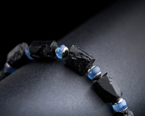 Men's Raw Black Tourmaline Kyanite Bracelet