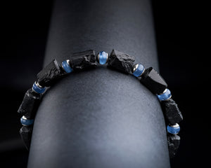 Men's Raw Black Tourmaline Kyanite Bracelet