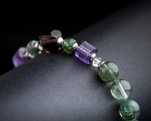 Green Quartz Amethyst Smokey Quartz Bracelet