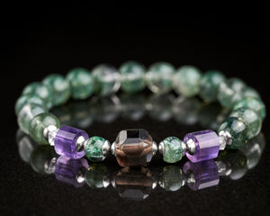 Green Quartz Amethyst Smokey Quartz Bracelet