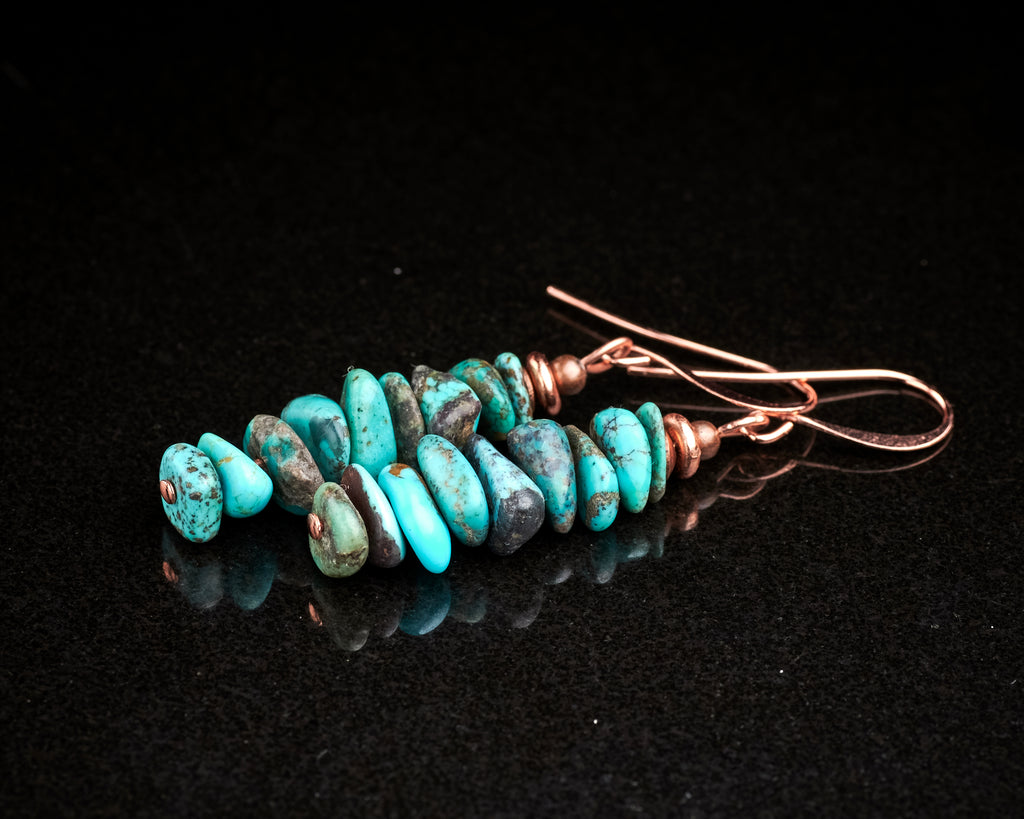 Natural Turquoise Copper Earrings