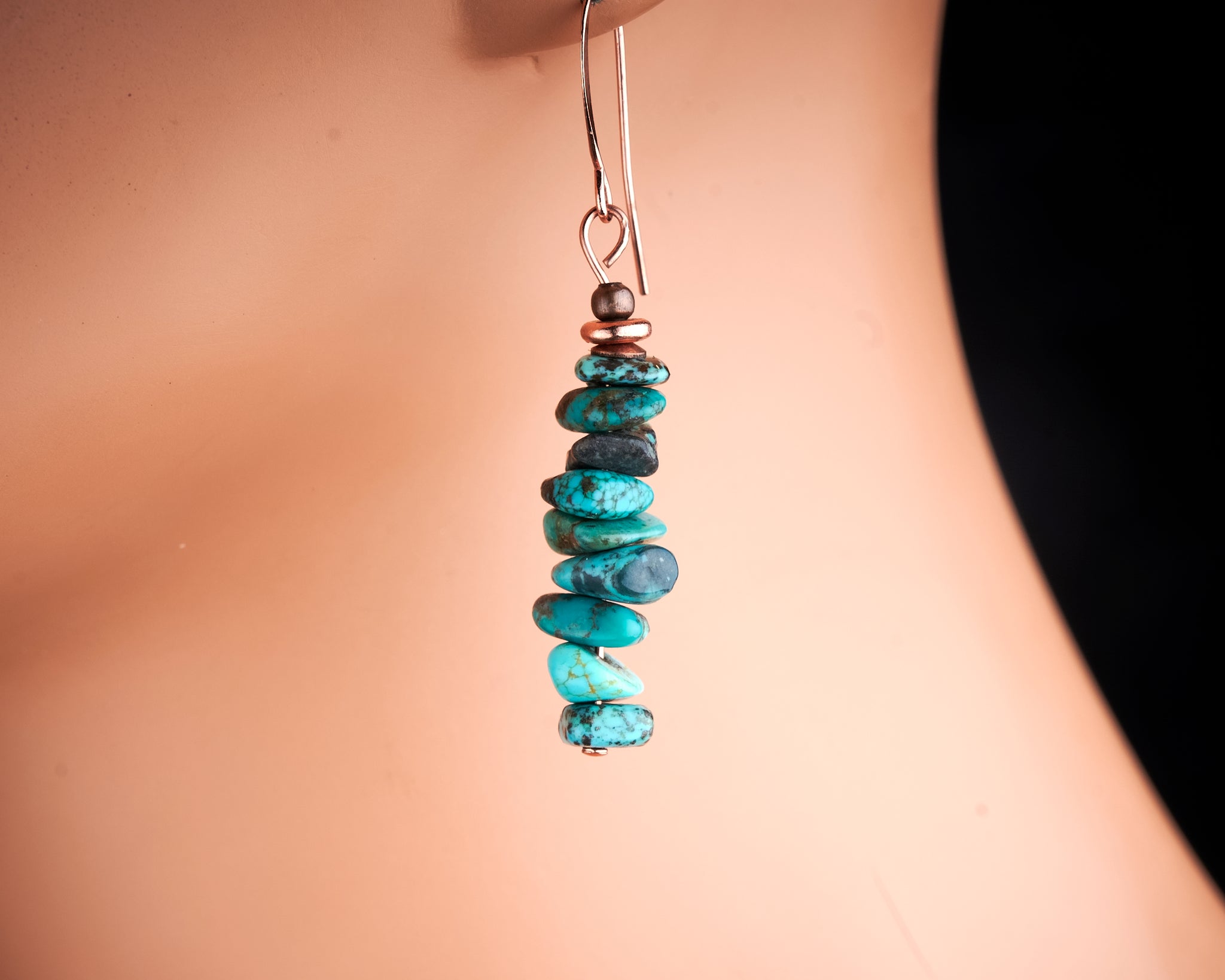 Natural Turquoise Copper Earrings