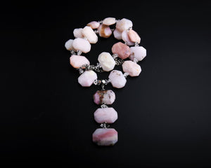 Pink Opal Herkimer Diamonds Necklace