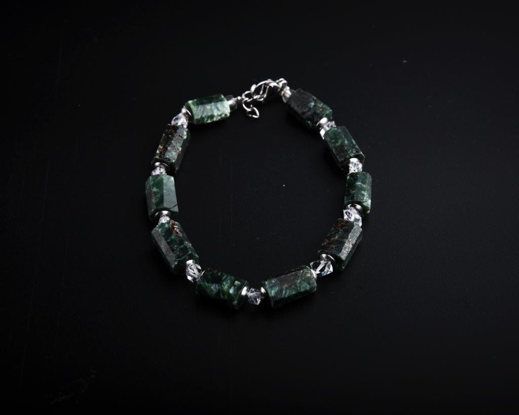 Seraphinite NY Herkimer Diamond bracelet