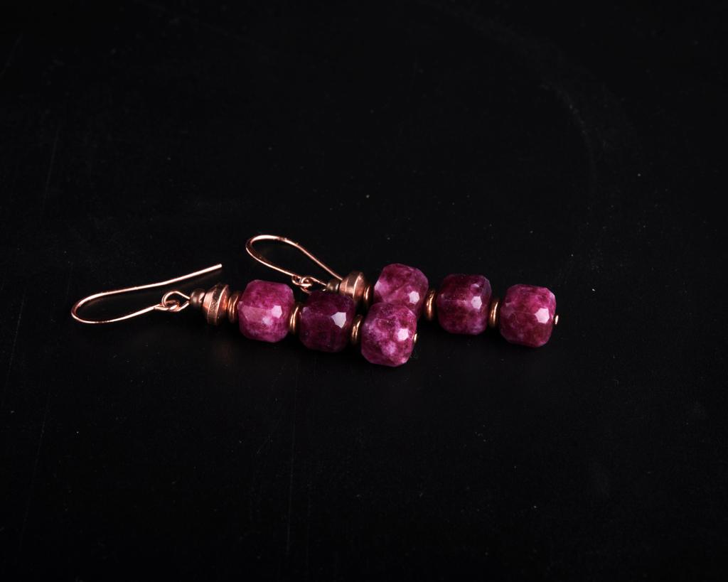 Garnet Copper Earrings