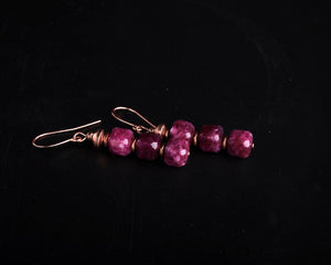 Garnet Copper Earrings