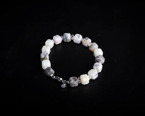 Dendritic Opal raw NY Herkimer Diamond Bracelet